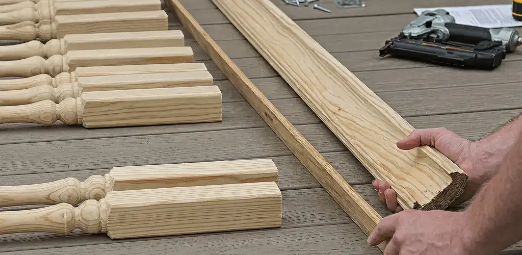 Handrail installation materials and wood components for stair rail work in Houston, TX